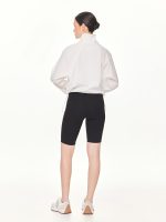 Full back view of the BEYOURA Elliana Sculpted luxeFIT Biker Shorts in black