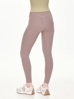 Close-up back view of the BEYOURA Estelle Bare Touch luxeFIT Leggings in light brown