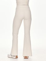 Close-up back view of the BEYOURA Estelle Flared luxeFIT Leggings in off-white