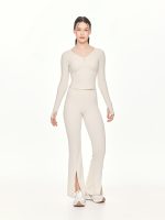 Full front view of the BEYOURA Madeleine Body Hugging luxeFIT Jacket in off-white