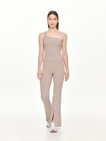 Full front view of the BEYOURA Charlotte Asymmetrical luxeFIT Top in grey