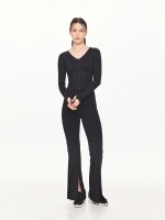 Full front view of the BEYOURA Madeleine Body Hugging luxeFIT Jacket in black