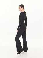 Full side view of the BEYOURA Madeleine Body Hugging luxeFIT Jacket in black