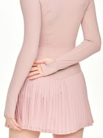 Medium close-up back view of the BEYOURA Madeleine Body Hugging luxeFIT Jacket in pink