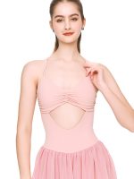 Front view of BEYOURA Celestine crossback LuxeFIT dress in pink