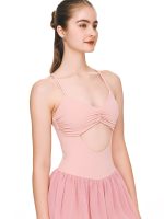 Side view of BEYOURA Celestine crossback LuxeFIT dress in pink