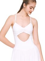 Front view of BEYOURA Celestine crossback LuxeFIT dress in white