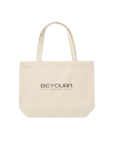 Back view of BEYOURA canvas tote bag